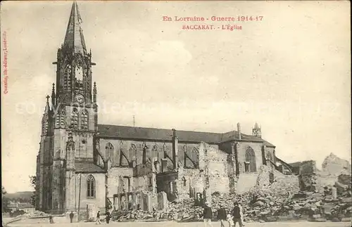 Baccarat Eglise Ruines Grande Guerre 1. Weltkrieg Kat. Baccarat