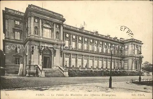 Paris Palais du Ministere des Affaires Etrangeres Kat. Paris