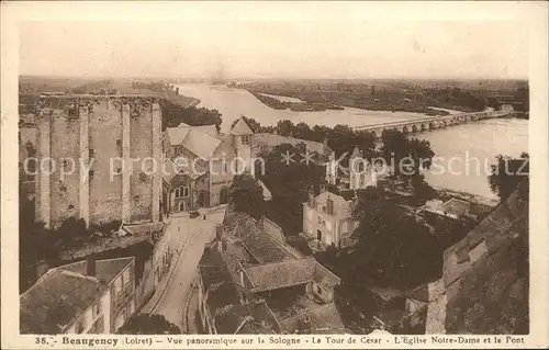 Beaugency Vue panoramique sur la Sologne Tour de Cesar Eglise Notre Dame Pont Kat. Beaugency