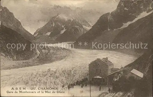 Chamonix Gare de Montenvers et Mer de Glace Eismeer Gletscher Kat. Chamonix Mont Blanc