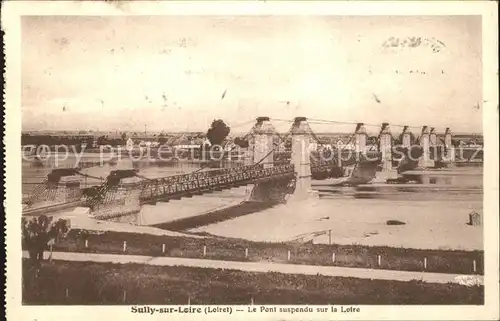 Sully sur Loire Pont suspendu sur la Loire Haengebruecke Kat. Sully sur Loire