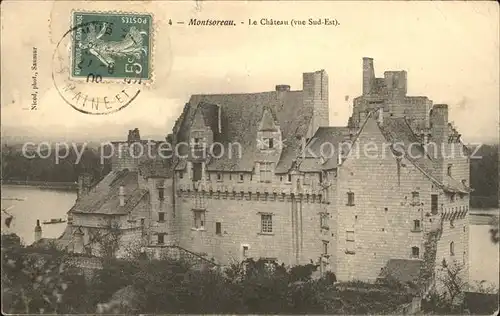 Montsoreau Chateau Stempel auf AK Kat. Montsoreau