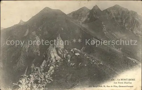 Mont Dore Puy de Dome Les Trois Diables Gebirgspanorama Kat. Mont Dore