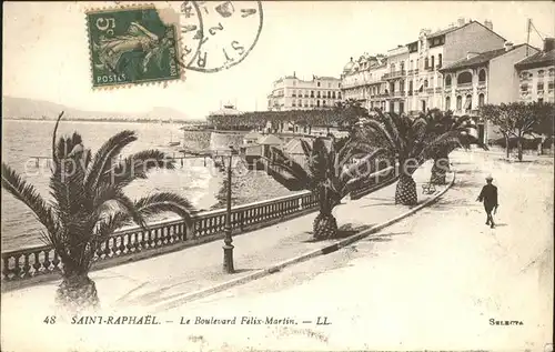 Saint Raphael Var Boulevard Felix Martin Stempel auf AK Kat. Saint Raphael