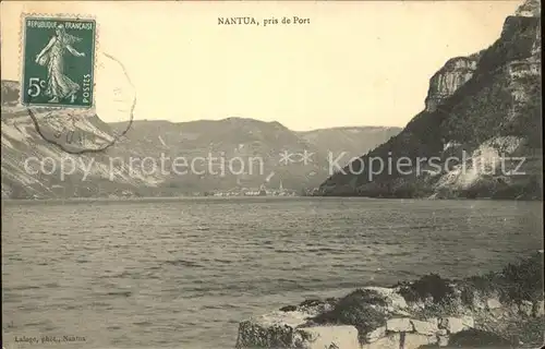 Nantua Vue panoramique du Port Stempel auf AK Kat. Nantua