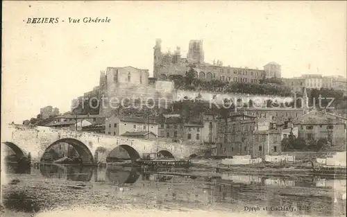 Beziers Vue generale Pont Kat. Beziers