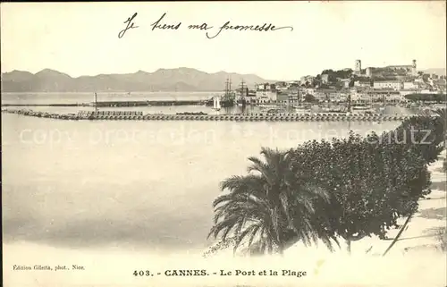 Cannes Alpes Maritimes Port et la Plage Kat. Cannes