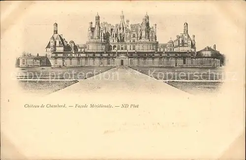 Chambord Blois Chateau Facade Meridionale Kat. Chambord