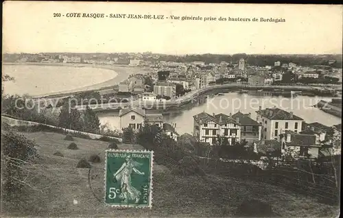 Saint Jean de Luz Vue generale prise des hauteurs de Bordagain Stempel auf AK Kat. Saint Jean de Luz