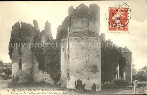 Lassay les Chateaux Chateau du Bois Thibault Ruines Stempel auf AK Kat. Lassay les Chateaux