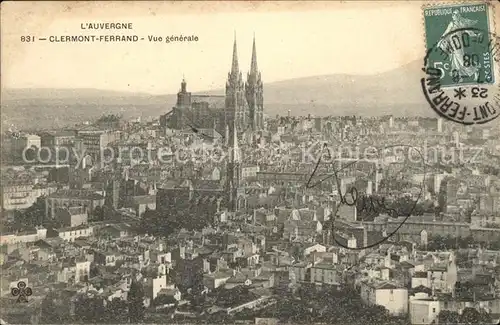 Clermont Ferrand Vue generale Cathedrale Stempel auf AK Kat. Clermont Ferrand