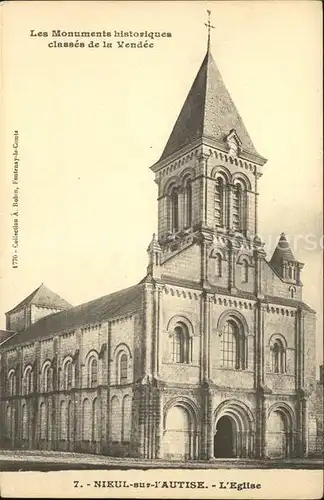 Nieul sur l Autise Eglise Collection Les Monuments historiques de la Vendee Kat. Nieul sur l Autise