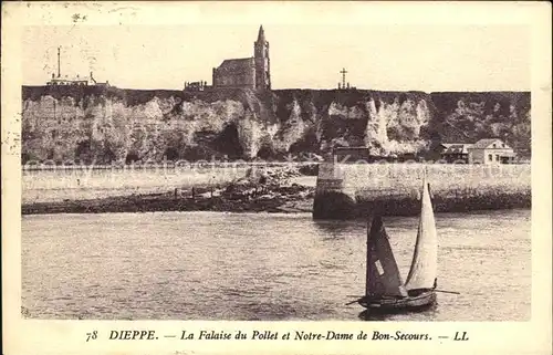 Dieppe Seine Maritime Falaise du Pollet et Notre Dame de Bon Secours Volier Kat. Dieppe