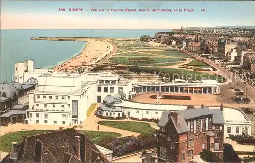 Dieppe Seine Maritime Vue sur le Casino Architecte R. Jourde Plage Kat. Dieppe