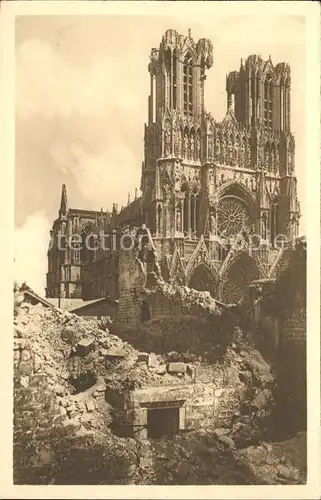 Reims Champagne Ardenne Ruines de la Cathedrale Grande Guerre 1. Weltkrieg Kat. Reims