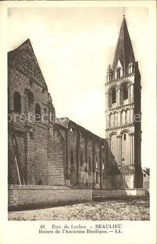 Beaulieu les Loches Ruines de l ancienne Basilique Kat. Beaulieu les Loches