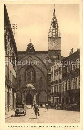 Perpignan Cathedrale et Place Gambetta Kat. Perpignan