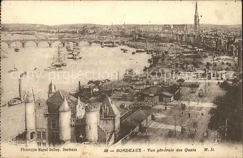 Bordeaux Vue generale des Quais Pont Kat. Bordeaux