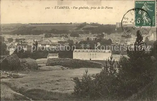 Etampes Vue generale prise de Saint Pierre Stempel auf AK Kat. Etampes