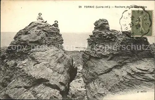 Pornic Rochers de la Birochere Stempel auf AK Kat. Pornic