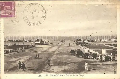 ka23952 Ouistreham Riva-Bella Entree de la Plage Stempel auf AK Kategorie. Ouistreham Alte Ansichtskarten