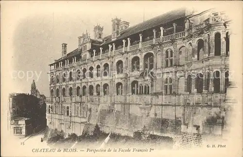 Blois Loir et Cher Chateau Facade Francois I Kat. Blois