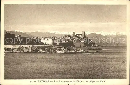 Antibes Alpes Maritimes Remparts et Chaine des Alpes Kat. Antibes