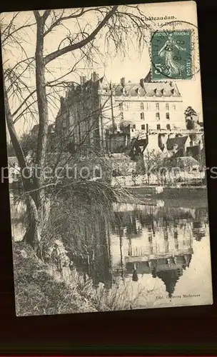 Chateaudun Chateau et le Donjon Stempel auf AK Kat. Chateaudun