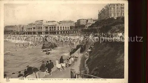 Biarritz Pyrenees Atlantiques Plage Casino Municipal Grand Hotel Kat. Biarritz