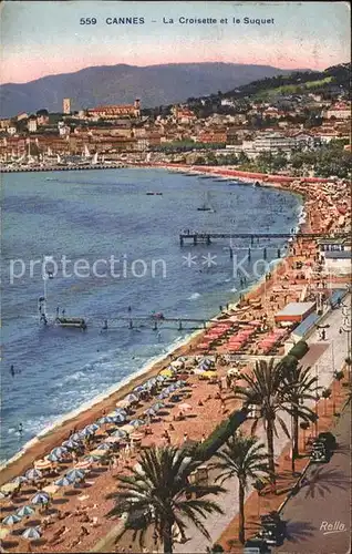 Cannes Alpes Maritimes La Croisette et le Suquet Plage Cote d Azur Kat. Cannes