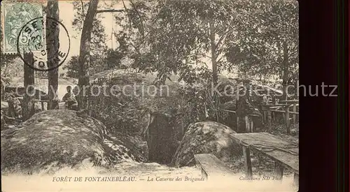 Fontainebleau Seine et Marne Foret Caverne des Brigands Stempel auf AK Kat. Fontainebleau