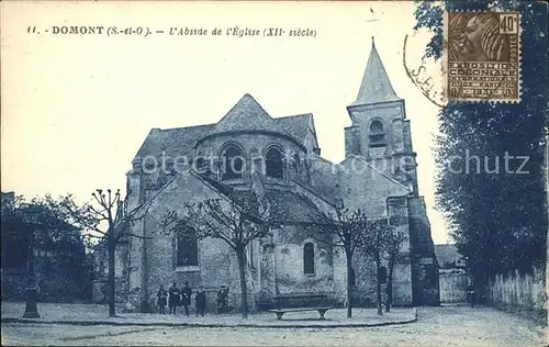 Domont Abside de l Eglise Stempel auf AK Kat. Domont