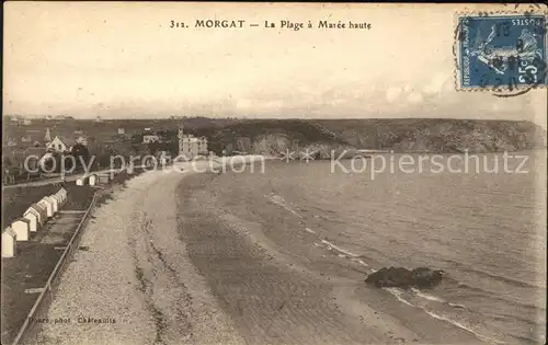 Morgat Plage a maree haute Stempel auf AK Kat. Crozon