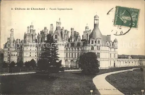 Chambord Blois Chateau Facade septentrionale Stempel auf AK Kat. Chambord