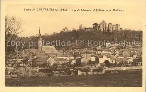 Chevreuse Vue de la ville et Chateau de la Madeleine Kat. Chevreuse