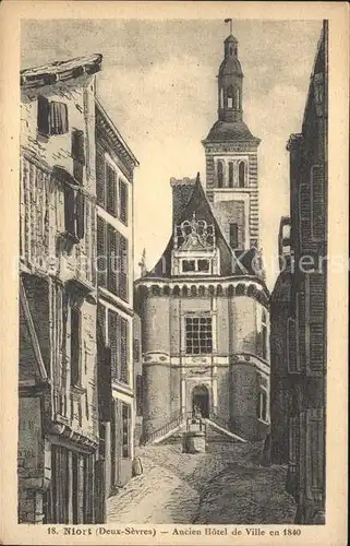 Niort Ancien Hotel de Ville en 1840 Kat. Niort