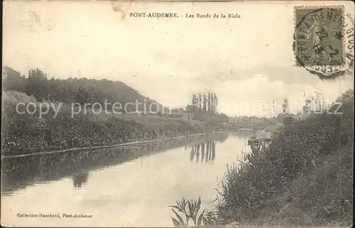 Pont Audemer Bords de la Risle Stempel auf AK Kat. Pont Audemer