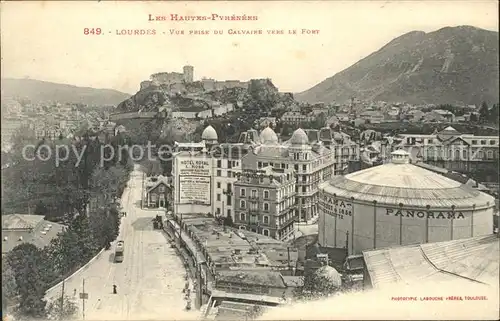 Lourdes Hautes Pyrenees Vue prise du Calvaire vers le Fort Kat. Lourdes