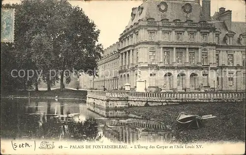 Fontainebleau Seine et Marne Palais Etang des Carpes Aile Louis XV Kat. Fontainebleau