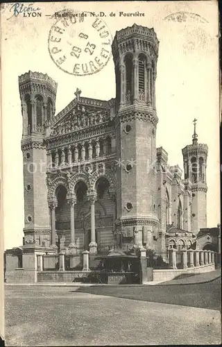 Lyon France Basilique de Notre Dame de Fourviere Stempel auf Ak Kat. Lyon