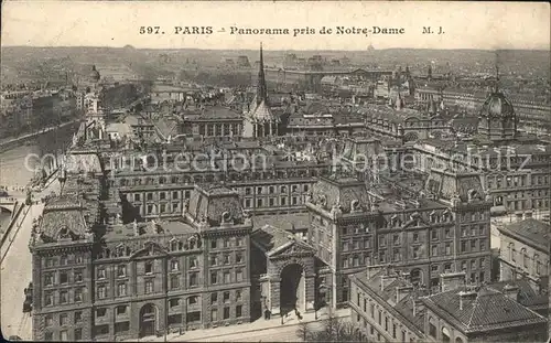Paris Panorama pris de Notre Dame Kat. Paris