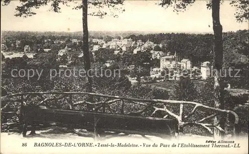 Bagnoles de l Orne Tesse la Madeleine vue du Parc de l Etablissement Thermal Kat. Bagnoles de l Orne