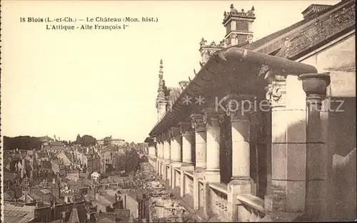 Blois Loir et Cher Chateau Monument historique Attique Aile Francois Ier Kat. Blois