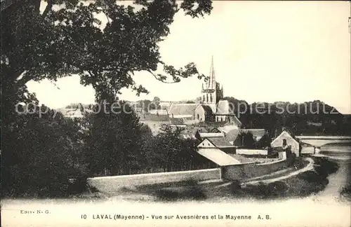 Laval Mayenne Vue sur Avesnieres et la Mayenne Kat. Laval