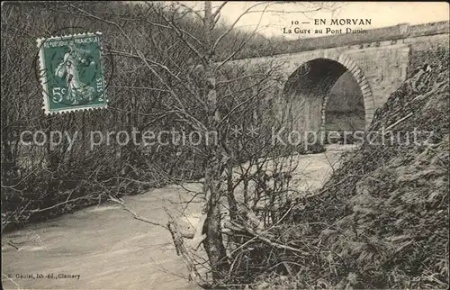 Clamecy Nievre La Cure au Pont Dupin Stempel auf AK Kat. Clamecy