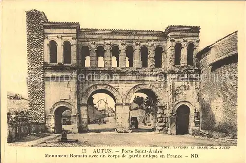 Autun Porte Saint Andre Monument Romain Kat. Autun