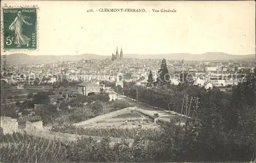 Clermont Ferrand Puy de Dome Vue generale Stempel auf AK Kat. Clermont Ferrand