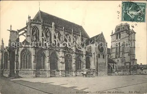 Beauvais Eglise Saint Etienne Stempel auf AK Kat. Beauvais