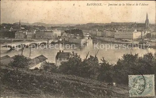 Bayonne Pyrenees Atlantiques Jonction de la Nive et de l Adour Kat. Bayonne