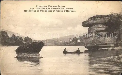 Bassin du Doubs Rocher de la Casquette Table d Hercule Frontiere Franco Suisse Kat. Villers le Lac